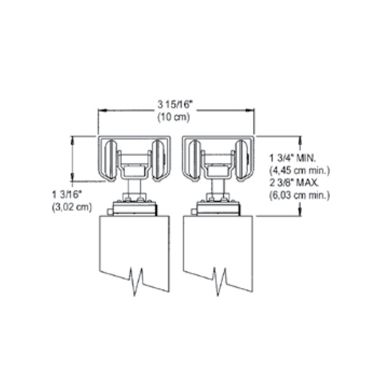 1750 Series Bypass Door Hardware Hanger Specifications